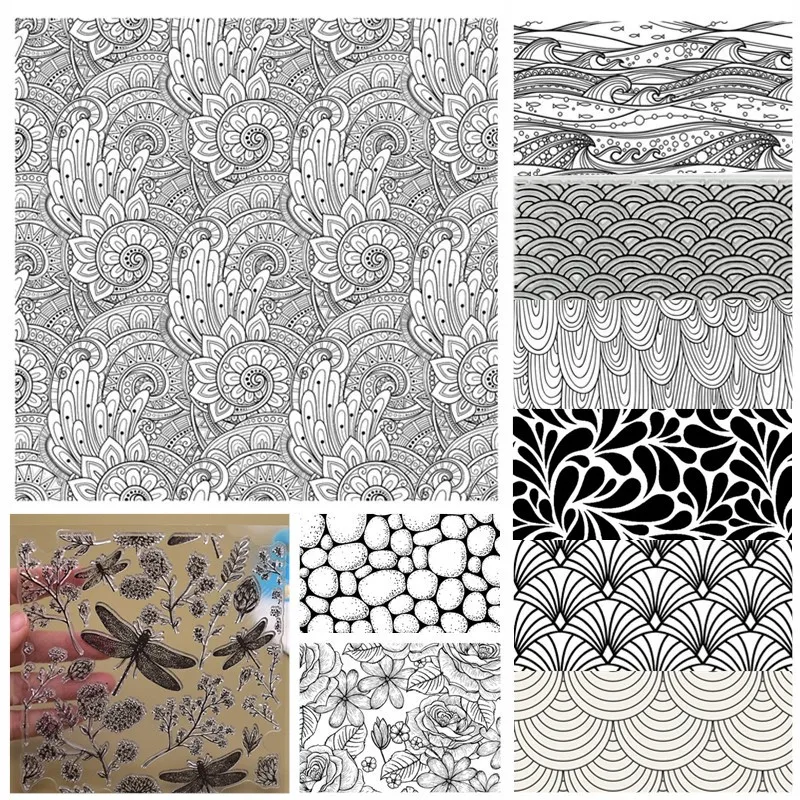 SNASAN Ripple Polymer Clay Texture Stamp Sheets Background Pattern DIY Embossing Art Pottery Tools Individual Design pottery tools modelling clay