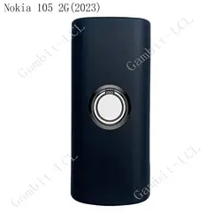 Universal TPU Soft Silicone Phone Case with Back Ring Holder Bracket for Nokia 105 2G 2023 (Ring Case Black)