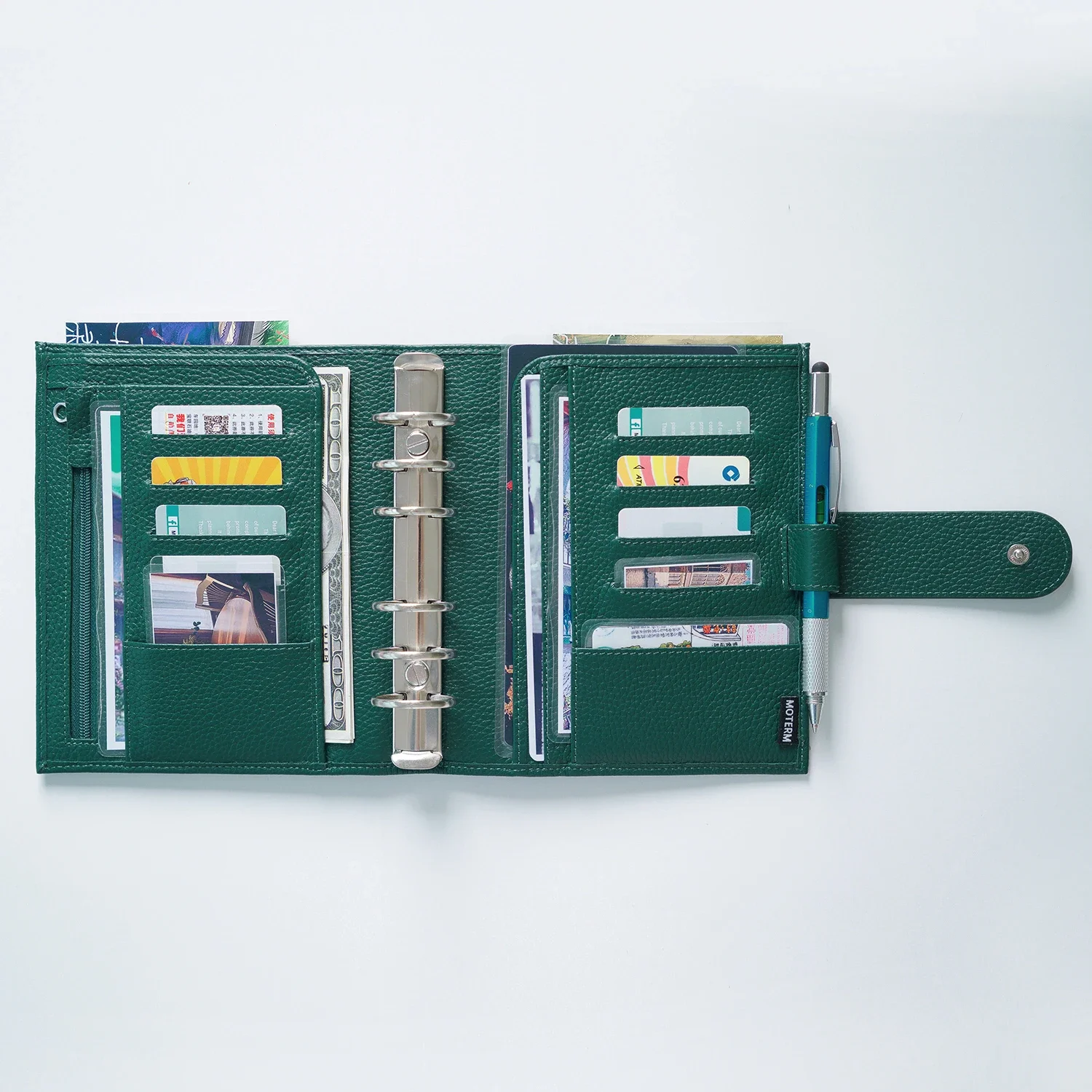 Moterm Luxe 2.0 A6 사이즈 링 플래너 30 MM 링 바인더  페블 그레인 가죽 노트 일기 일정 주최자