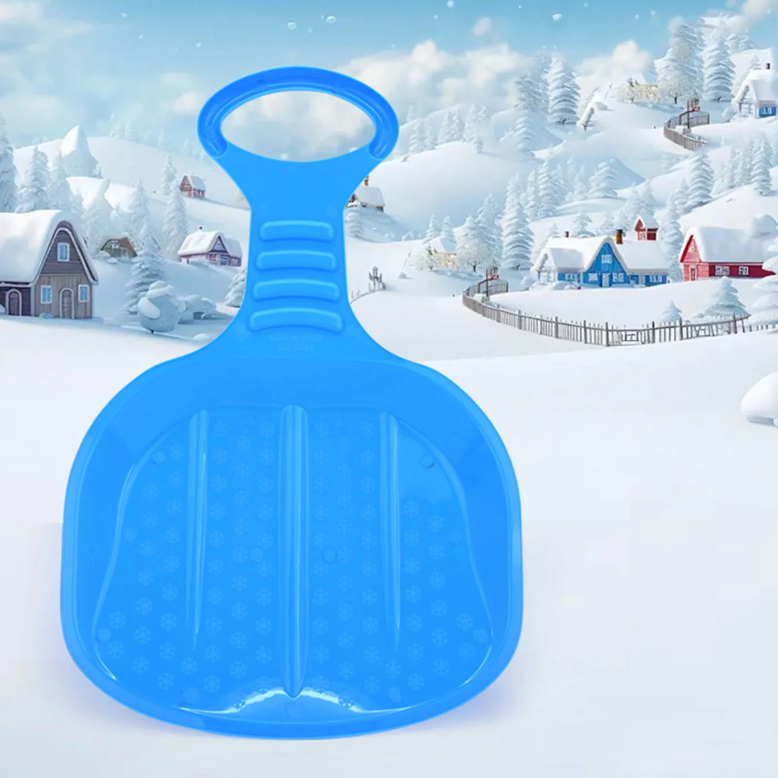 Skiing Board with Handle Snow Sled Board with Handle Wear Resistant Thickened Downhill Sled for Kids Snow Grass Sand Boarding