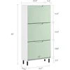 Green Shoe Cabinet with 3 Flip-Drawers，Freestanding Shoe Rack，Storage，Shoe Organiazer for Entrance Hall 2