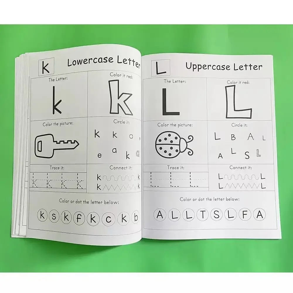 26 Letters A-Z Alphabet Phonics Words Practice Workbook Preschool Learning English Language Kindergarten Writing Coloring Book 4