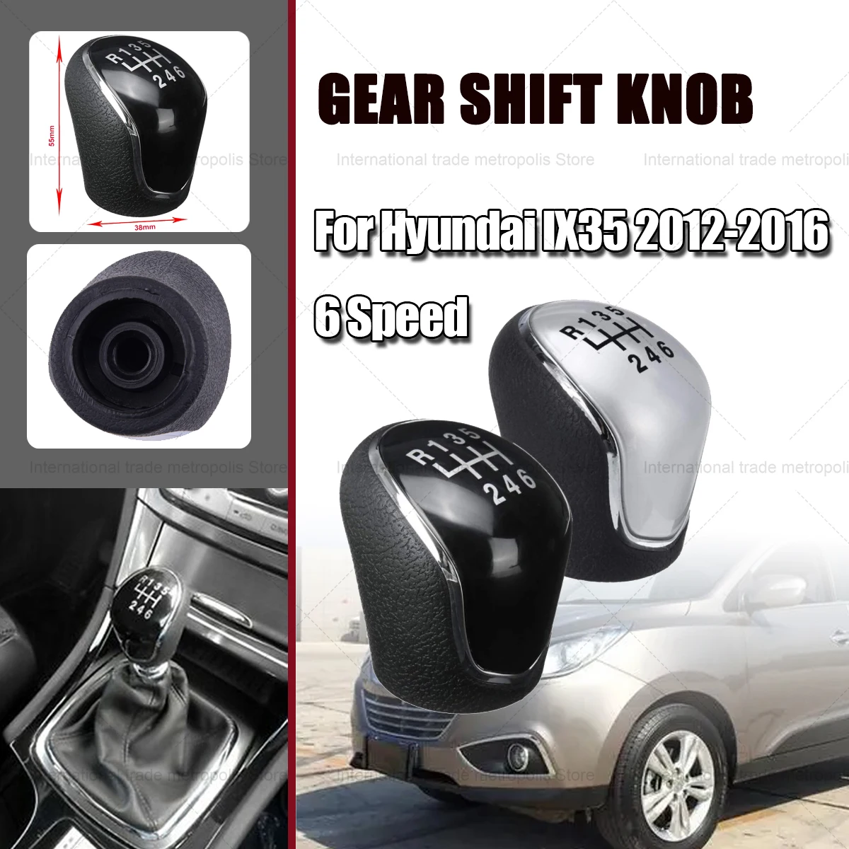6 Speed Gear Shift Knob Car Auto Manual Shifter Lever Stick Head Handball  For Hyundai IX35 2012-2016 - AliExpress
