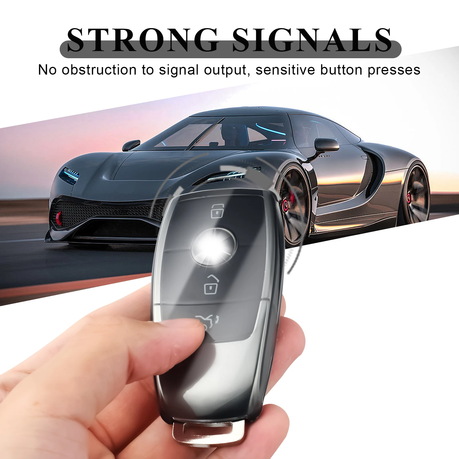 Sleek Transparent Car Key Fob Protector Cover