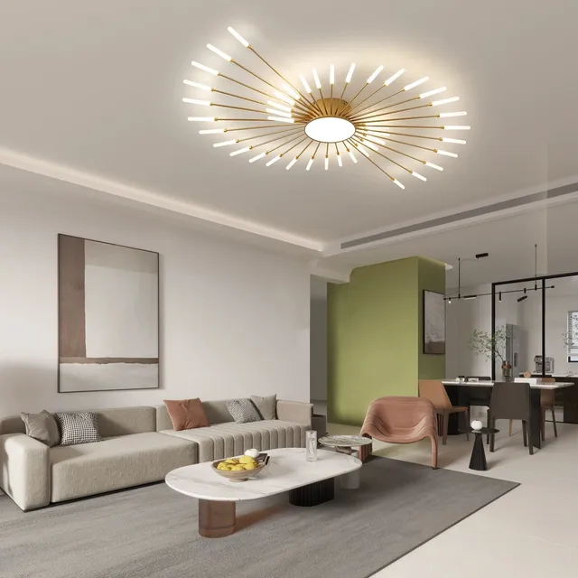 Iluminación de techo nórdica para sala de estar, dormitorio, cocina, accesorio de iluminación de techo Led, decoración de fuegos artificiales para interiores, luces de techo 6