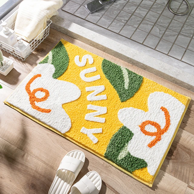 Cute Flower Bathroom Rug Microfiber Non Slip Bath Mat Rubber Backing Plush Bath  Rugs Decor Shower Foot Mat Bathtub Floor Carpet - AliExpress