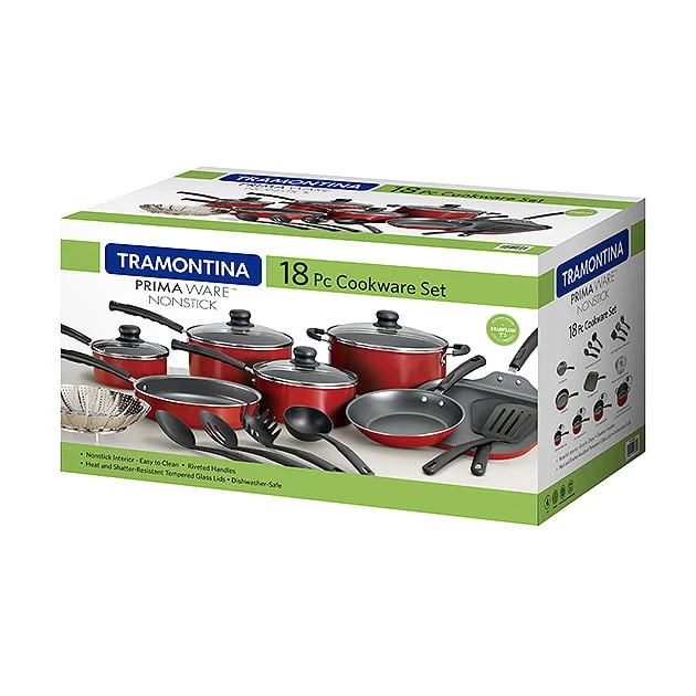 Tramontina 14 Piece Ceramic Cookware Set (Red)