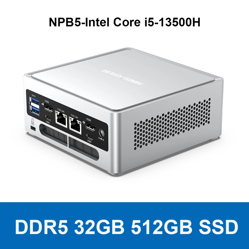  MINISFORUM NPB5 Mini PC 32GB DDR5 512GB SSD with Intel