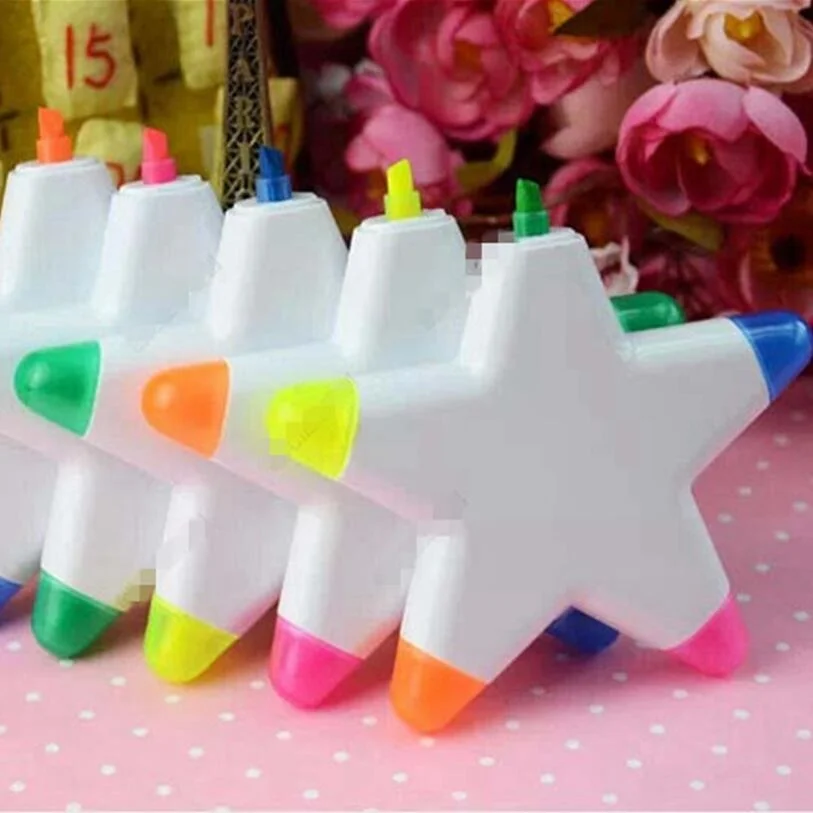 Highlighter Pen 3 pcs Cute Creative Kawaii Finger Star Marker