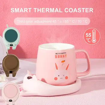 커피 머그잔 가열 패드 컵 워머, 일정한 온도 코스터, USB 전기 머그잔 매트 세트, 밀크 티 온수기, 가정 사무실 선물