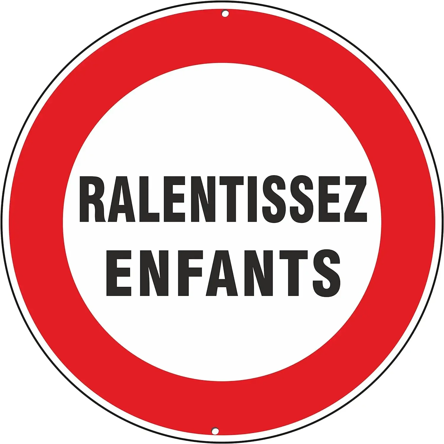 Metal Round Plate Traffic Safety Warning Sign - Waterproof, Anti-Fade Tin Sign
