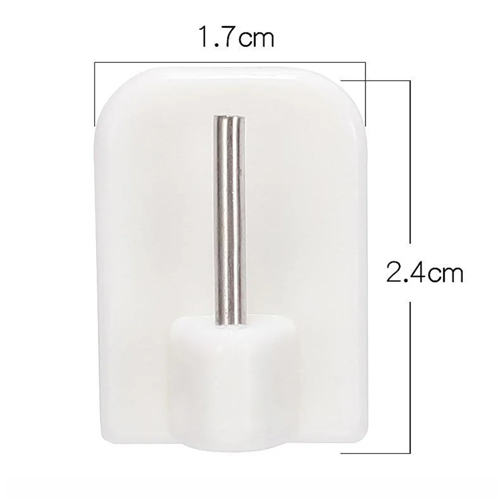 Durable Curtain Hooks Bracket Self-adhesives Stainless Steel+pvc White 4/8/12Pcs Curtain Rod Hook Home Storage