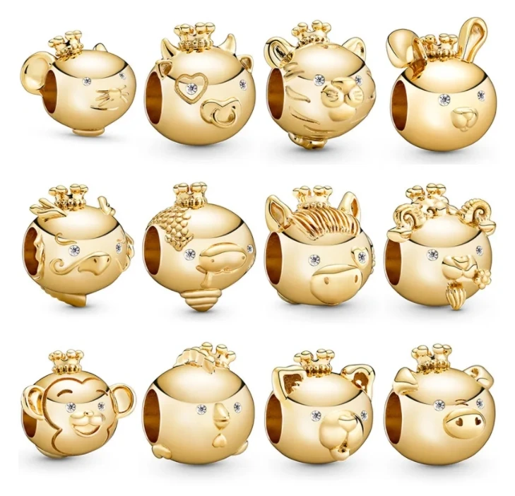 

2020 New Year 925 Sterling Silver Bead Shining Rat Mouse Charm Fit Pandora Bracelet & Necklace Diy Women Jewelry