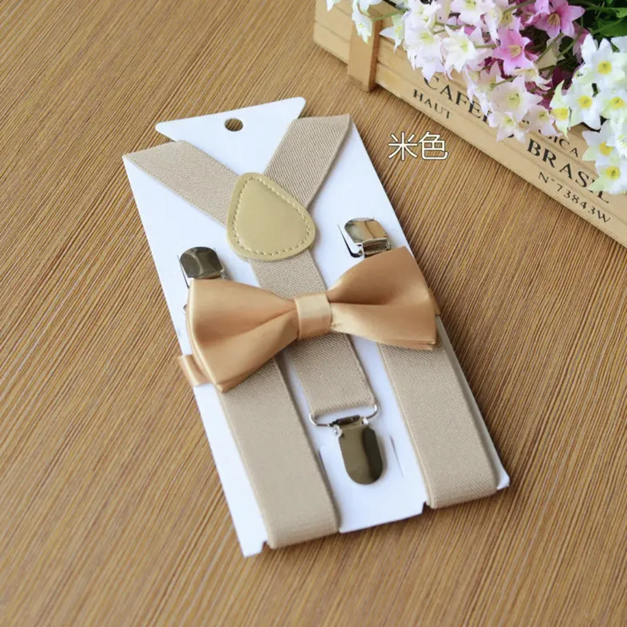 8 Colors Baby Boys Adjustable Suspender With Bow Tie 2Pcs Set Kids Boys Wedding Suits