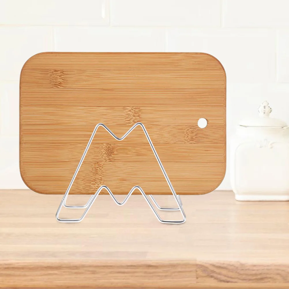 

2pcs Countertop Cutting Board Stand Stainless Steel Pot Lid Holder Kitchen Worktop Rack