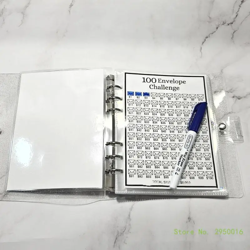 리필 가능한 예산바인더, 현금 봉투, 1-100 번호 스티커 포함, 비용 절감을 위한 예산플래너 바인더 저널