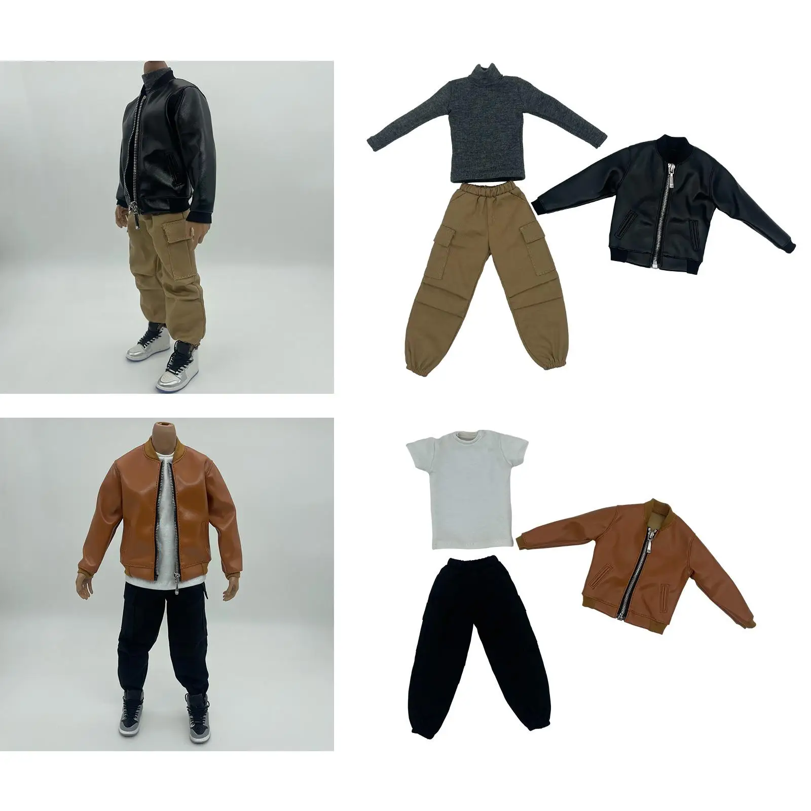 1/6 Jacket and Pant Fashion Sweatshirt for 12inch Figures Body Accessories