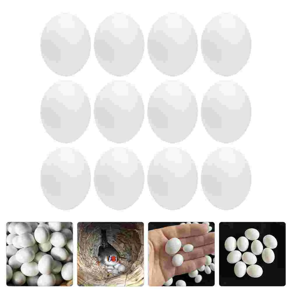12 Pcs Mini Fake Delicate Simulated Solid Plastic Bird Accessories Toys Decoration Easter Eggs Help Lay Eggs Smooth