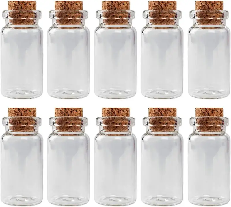 Small Bottle Tiny Clear Empty Wishing Glass Message Vial with Cork Stopper mini Containers