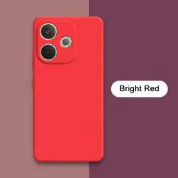 Luxury Dual Layer Cellphone Case with Camera Protection - Soft Square Liquid Silicone Armor for OPPO A5 Energy 5G (Bright Red)