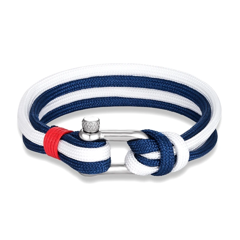 Shackle Bracelets Men Women Charm Nautical Survival Paracord Bracelet Sport Hooks Outdoor Style - Image 5