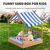1Pc 49In Large Wooden Sand Box with Liner Drawing Board Sink House Design Sand Boxes for Backyard Garden Beach for Beach Outdoor 2