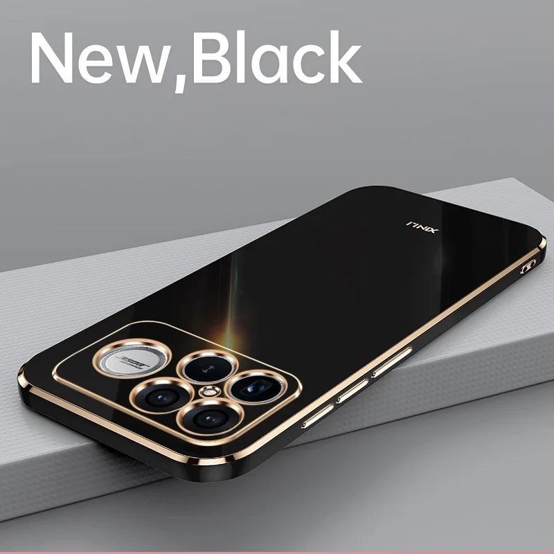 Luxury Electroplated Silicone TPU Case in Straight-Edge Design