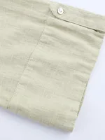 2025 Women Summer Shirts Dress Vintage Solid Linen V-Neck 3/4 Sleeve Loose Female Elegant Street MIDI Dresses Clothing - Image 6