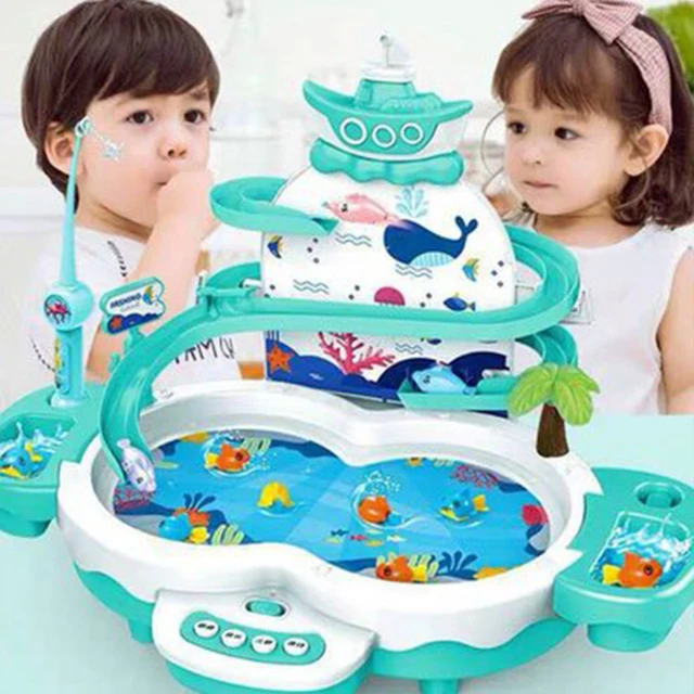 Children's Fishing Toys Music Lighting Maglev Track Fishing Toy Suit Parent-child Interactive Education Study Toys Game Gifts 2