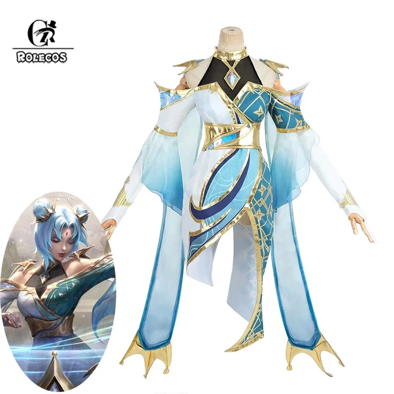 

ROLECOS LOL Immortal Journey Prestige Sona Cosplay Costume Game Sona Costume Halloween Outfit Women Dress Full Set New Skin