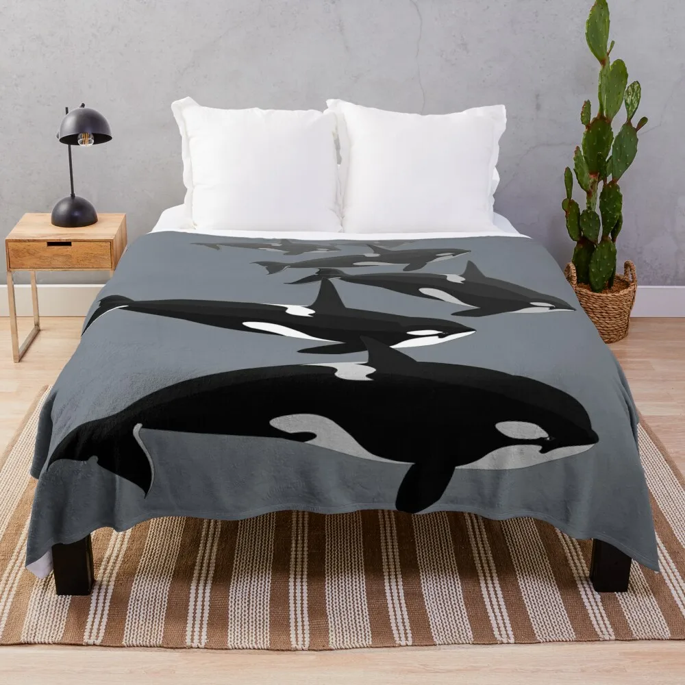 

Orca Whale Art Shirts Killer Whale Gifts Decor and More Throw Blanket Decorative Sofa Polar Luxury Designer Furrys Blankets