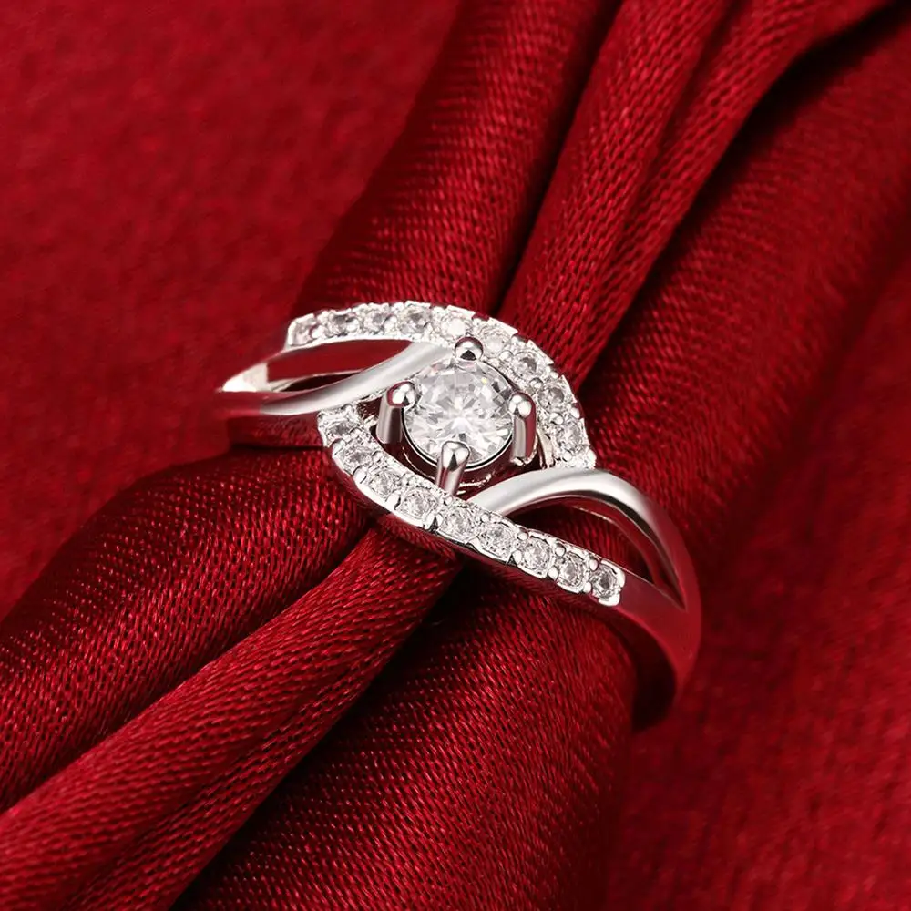 Streetwear 925 Sterling Silver Shiny Zircon diamond Rings For Women Wedding Party Gifts fine Jewelry engagement rings wedding rings silver rings