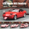 1/32 Mazda MX-5 Miniature Diecast Miata RoadSter Toy Car Model Sound & Light Doors Openable Collection Gift for Children Boy Kid 1