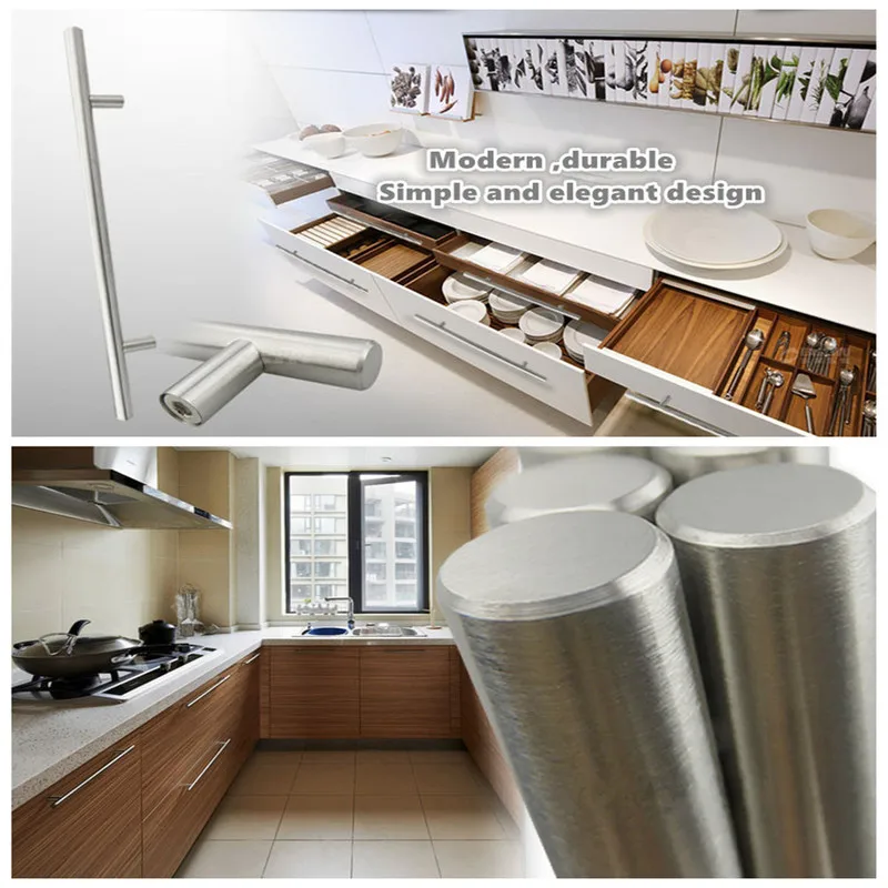 Furniture Handles Modern Stainless Steel Kitchen Door Cabinet T Bar Handle Pull Knob cabinet knobs furniture handle cupboard drawer handle