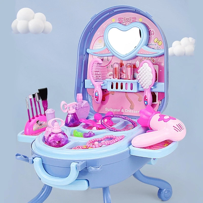 36Pcs/Set Girls Makeup Toy Princess Cosmetic Suitcase Early Learning Educational Toys