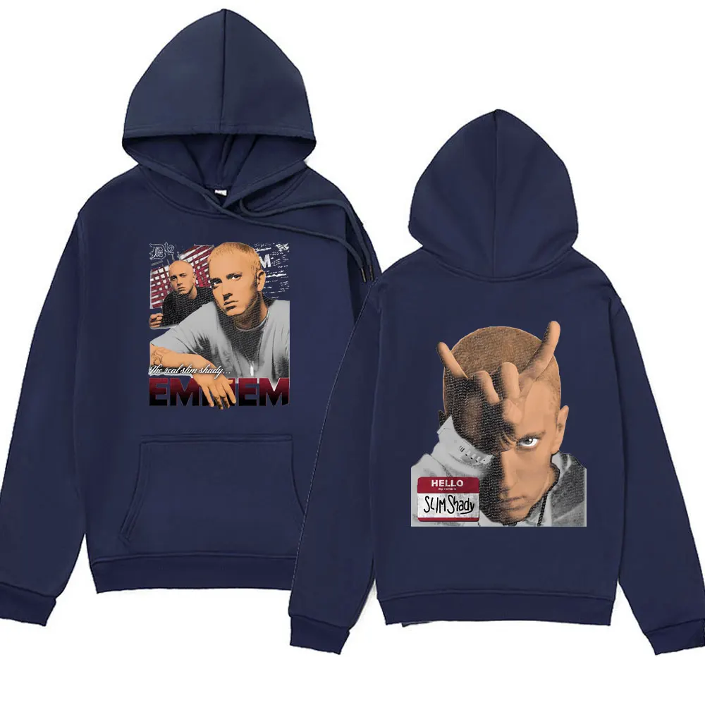 90s Vintage Rapper Eminem Graphic Printing Hoodies Men Women Harajuku Gothic Hooded Sweatshirt Long-sleeved Pullover Hoodie Male