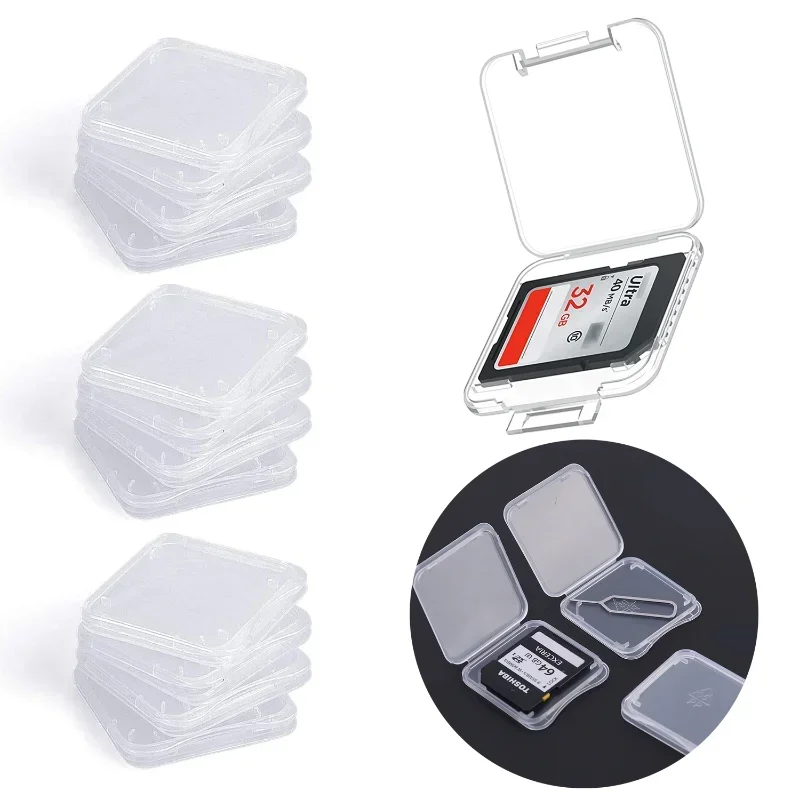 Transparent SD TF CF Memory Card Storage Box Holder Box Protective Case Portable Anti-loss Memory Card Clear Plastic Case