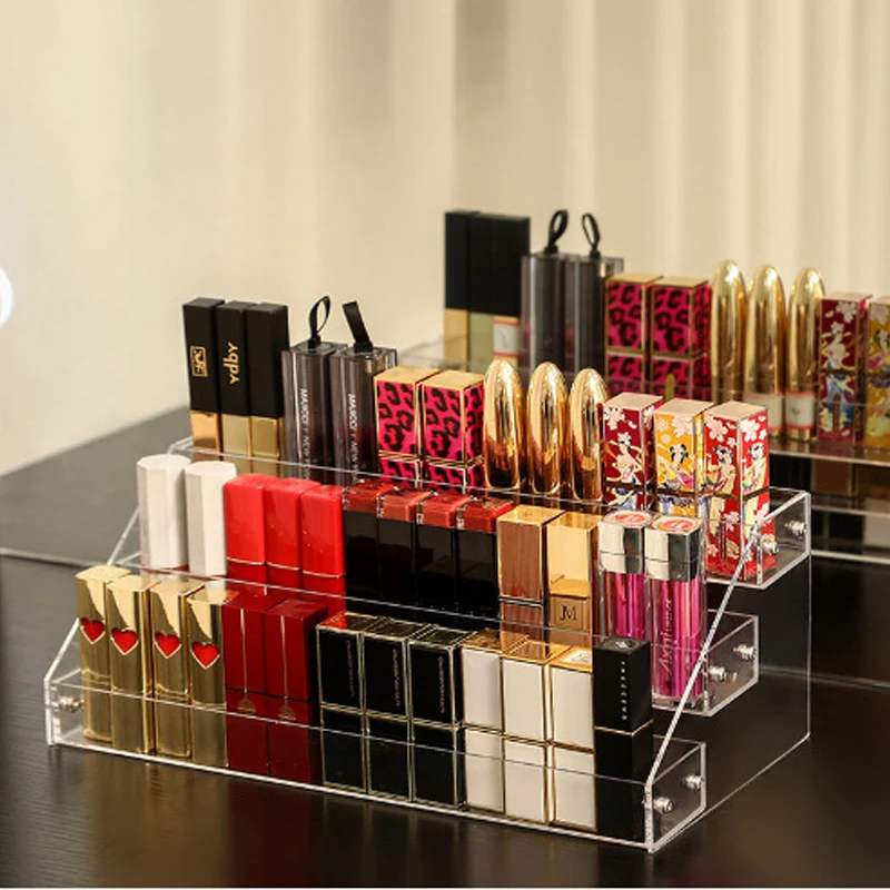 Acrylic Nail Art Multi-Layer Nail Polish Adhesive Display Rack, Transparent Storage Box, Cosmetic Function Tool Shelf 4