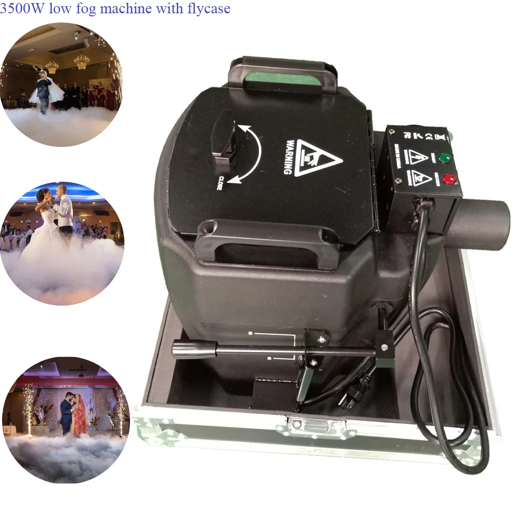 Flight Case 3500w Dry Ice Blasting Machine Low Fog Smoke Stage Effect