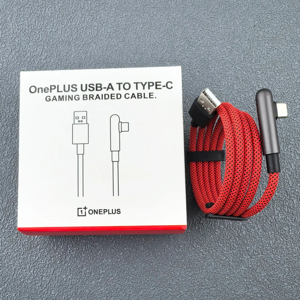 Cable de Carga Rápida Supervooc de 100W 80W 10A para Oneplus Ace 10T 9 8T Pro 90 ° Cable de Datos Trenzado Tipo C para Juegos
