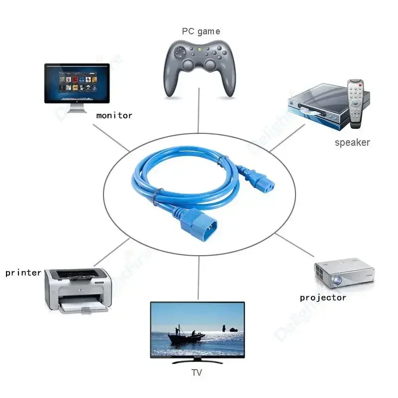 IEC320 C13 C14 전원 공급 케이블 0.5/1/3m IEC C14에서 C13로 AC 전원 연장 코드 PDU PC 컴퓨터 모니터 AC 아답터