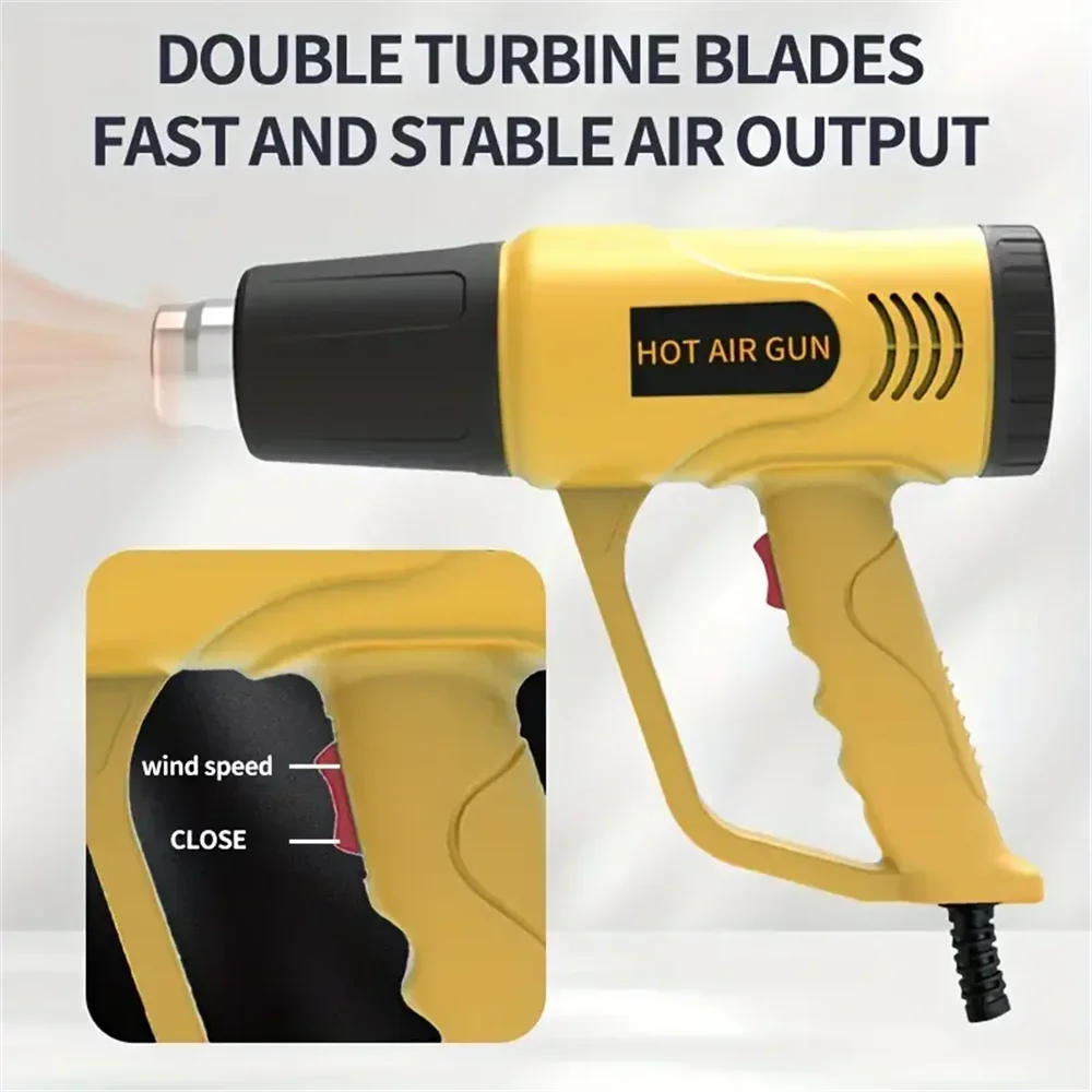 Hot Air Gun Heat Gun 2000W Handheld Industrial Grade Two Temperature Setting Home Decor Projects Crafting
