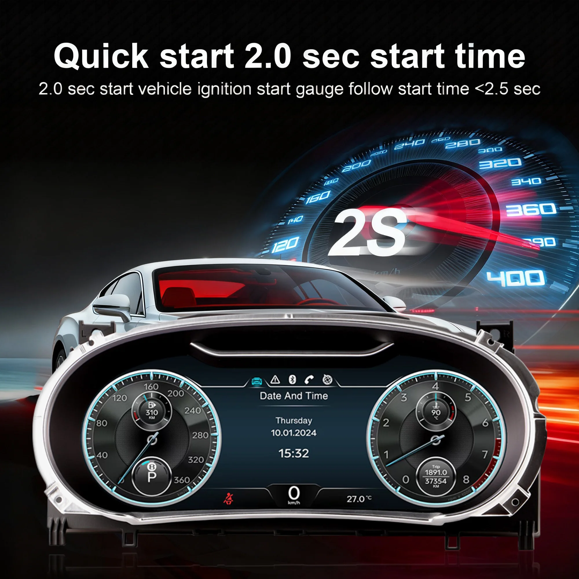 Digital Instrument Cluster For Bentley Flying Spur Continental GT 2012-2017 CarP