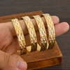 4Pcs 18k 8mm Width 45MM 55MM 65MM 70MM Dubai Baby Cute Bangles For Girl Jewelry Gold Color Bangles Girls Birthday Jewelry Gifts 2