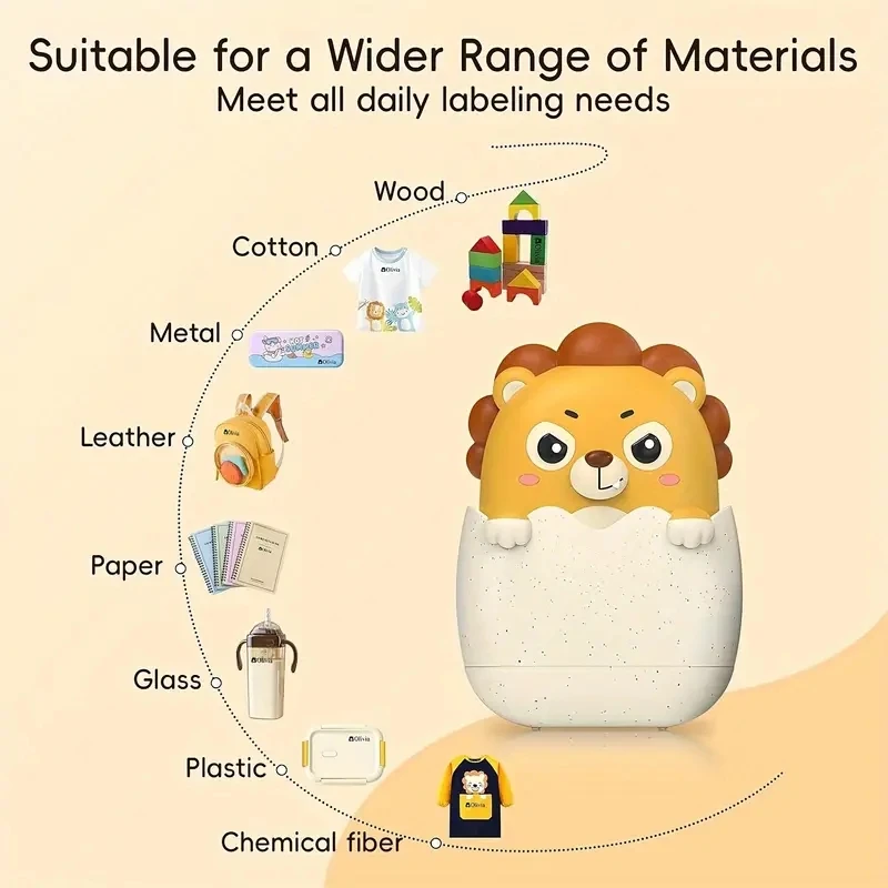Name Stamp Personalized Waterproof Name Stamps for Kids PE Material Rectangular Shape English Text for School Uniforms Washable