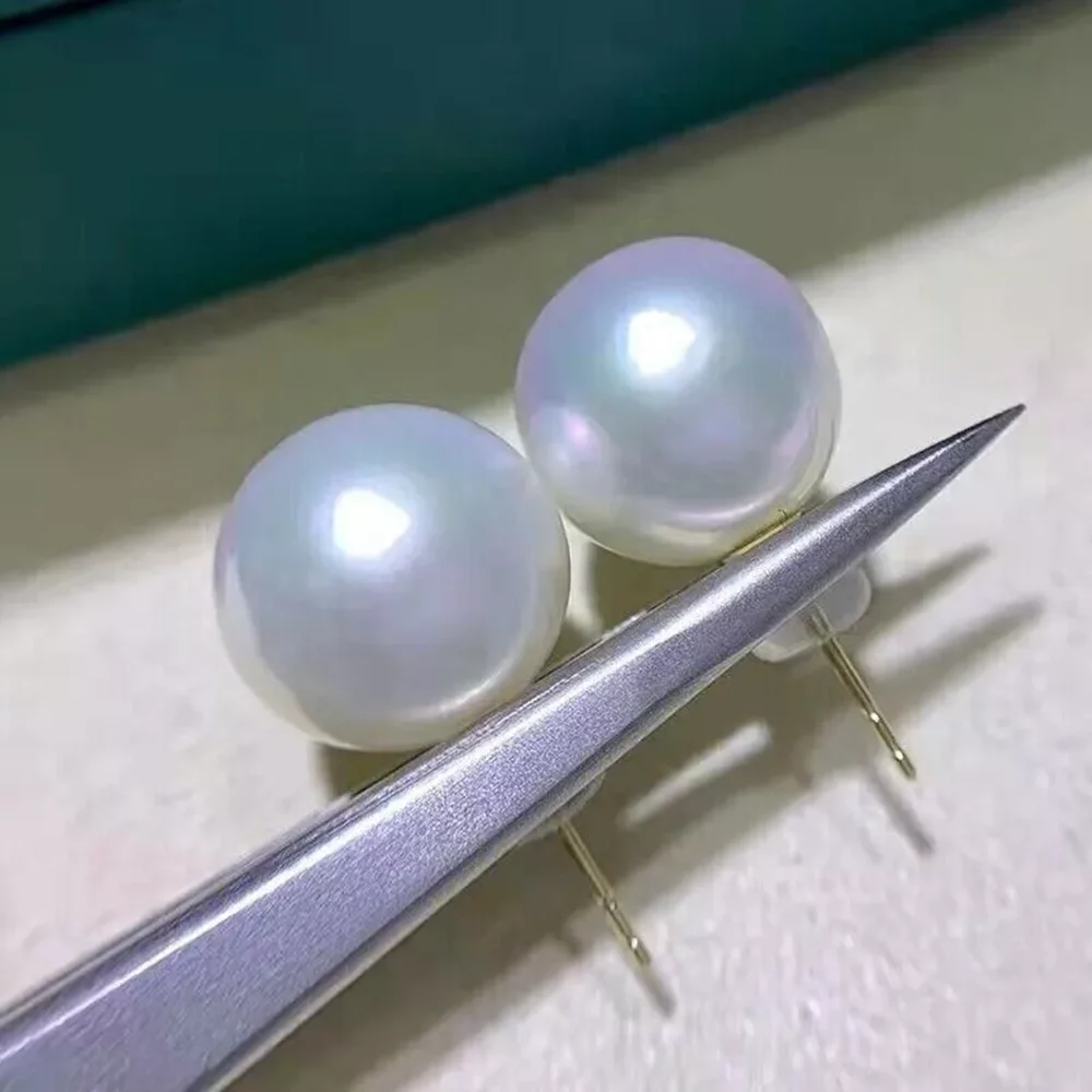Lote De Cuentas De Perlas Del Mar Del Sur Blancas - 9-10 Mm, Redondas, Perfectas Para Joyería (15")