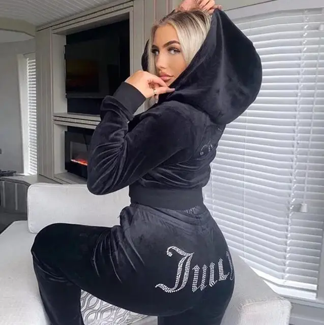 2025 automne hiver femmes sweat ensemble couleur unie décontracté Simple à capuche 2 pièces ensemble mode gymnase Jogging femme pantalon ensembles 1