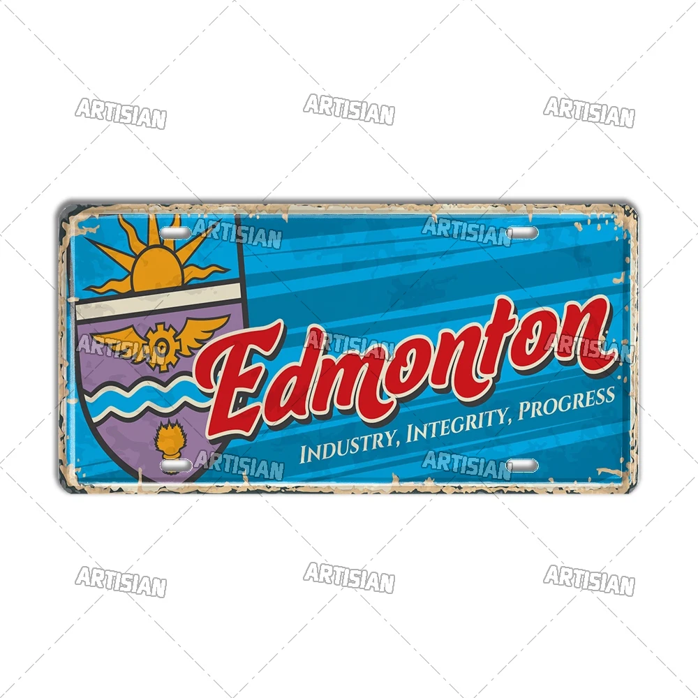 thumbnail image 1 of Letrero de metal artesanal de Canadá, placa de matrícula emblemática, placa de viaje para coche, placa decorativa de hojalata, decoración de pared, garaje, bar, pub, club, 1 of 5
