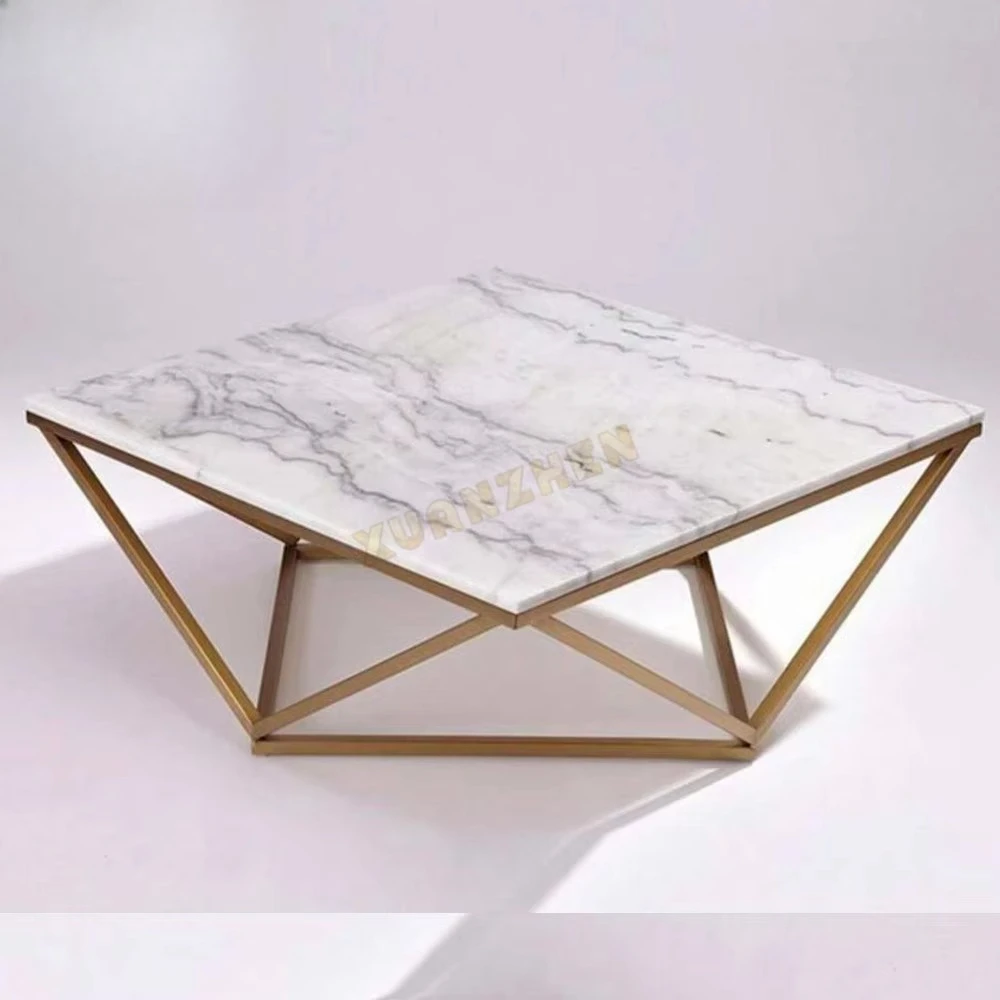 Stainless steel Foshan furniture coffee table marble luxury coffee table