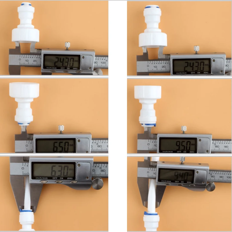 Water Pipe Fitting Hose Pipe Fitting 1/4"3/8"5/16"OD Hose Tube 1/8"1/4"3/4" Thread Plastic Pipe Quick Connectors RO Water Connector Fittings